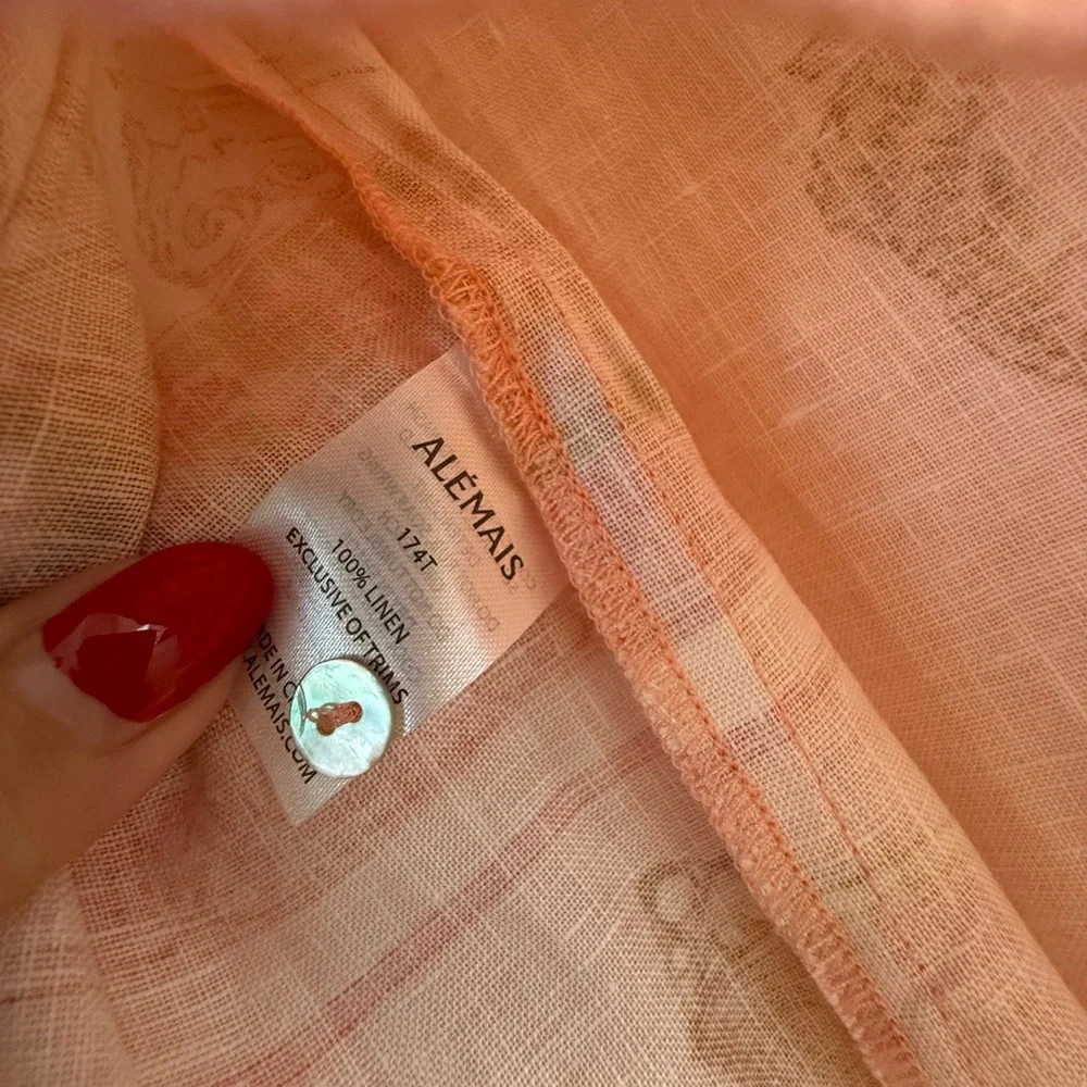 Alemais Pink and Gold Linen Shirt - Picture 9 of 12